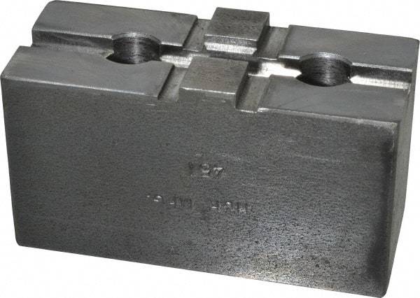 H & R Manufacturing - 8" Chuck Capacity, Tongue & Groove Attachment, Square Soft Lathe Chuck Jaw - Steel, 1-3/4" Btw Mount Hole Ctrs, 3-1/2" Long x 1-1/2" Wide x 1-7/8" High, 5/16" Groove - Makers Industrial Supply