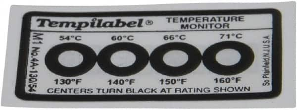 Tempil - 54/60/66/71°C Temp Indicating Label - Makers Industrial Supply