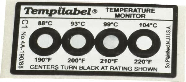 Tempil - 88/93/99/104°C Temp Indicating Label - Makers Industrial Supply