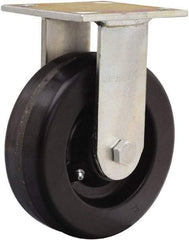 Hamilton - 6" Diam x 2" Wide x 7-1/2" OAH Top Plate Mount Rigid Caster - Phenolic, 1,200 Lb Capacity, Straight Roller Bearing, 4 x 4-1/2" Plate - Makers Industrial Supply