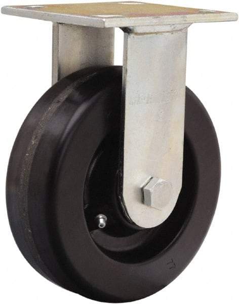 Hamilton - 6" Diam x 2" Wide x 7-1/2" OAH Top Plate Mount Rigid Caster - Phenolic, 900 Lb Capacity, Straight Roller Bearing, 4 x 4-1/2" Plate - Makers Industrial Supply