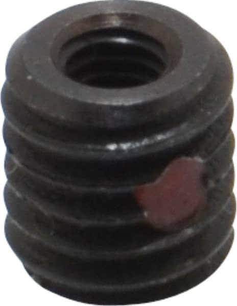 Made in USA - M3x0.50 Internal, M6x1.00 External, Metric Coarse, 6.5mm Insert Length, Thread Locking Repair Inserts - Carbon Steel, Oxide Finish, Grade 303 - Makers Industrial Supply