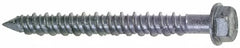 Made in USA - 1/4" Diam, 3-3/4" Length Under Head, Hex Drive, Concrete Screw & Masonry Fastener - Stainless Steel, Climashield Finish, Includes Drill Bit - Makers Industrial Supply