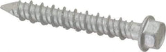 Made in USA - 1/4" Diam, 1-3/4" Length Under Head, Hex Drive, Concrete Screw & Masonry Fastener - Stainless Steel, Climashield Finish, Includes Drill Bit - Makers Industrial Supply