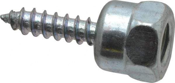 Buildex - 3/8" Zinc-Plated Steel Vertical (End Drilled) Mount Threaded Rod Anchor - 5/8" Diam x 1" Long, 670 Lb Ultimate Pullout, For Use with Wood - Makers Industrial Supply