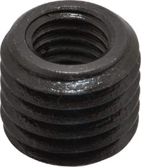 Made in USA - M12x1.75 Internal, 3/4-10 External, Metric Coarse, 21/32" Insert Length, Thread Locking Repair Inserts - Carbon Steel, Oxide Finish, Grade 303 - Makers Industrial Supply