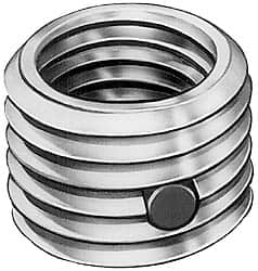 Made in USA - 1-8 Internal, 1-3/8 - 12 External, UNC, 1-1/4" Insert Length, Thread Locking Repair Inserts - Carbon Steel, Zinc Plate Finish, Grade 303 - Makers Industrial Supply