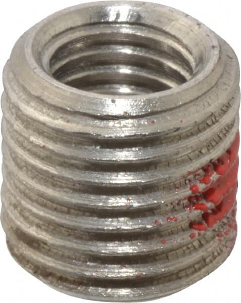 Made in USA - 1/4-28 Internal, 3/8-24 External, UNF, 3/8" Insert Length, Thread Locking Repair Inserts - Stainless Steel, Bright Finish, Grade 303 - Makers Industrial Supply