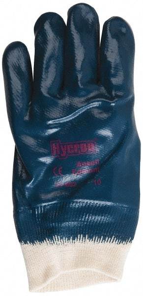 Ansell - Size XL (10) Nitrile Coated Jersey General Protection Work Gloves - For General Purpose, Palm & Fingers Coated, Knit Wrist Cuff, Full Fingered, Blue/White, Paired - Makers Industrial Supply