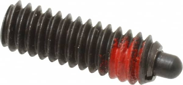 TE-CO - 1/4-20, 3/4" Thread Length, 1/8" Plunger Projection, Steel Threaded Spring Plunger - Makers Industrial Supply