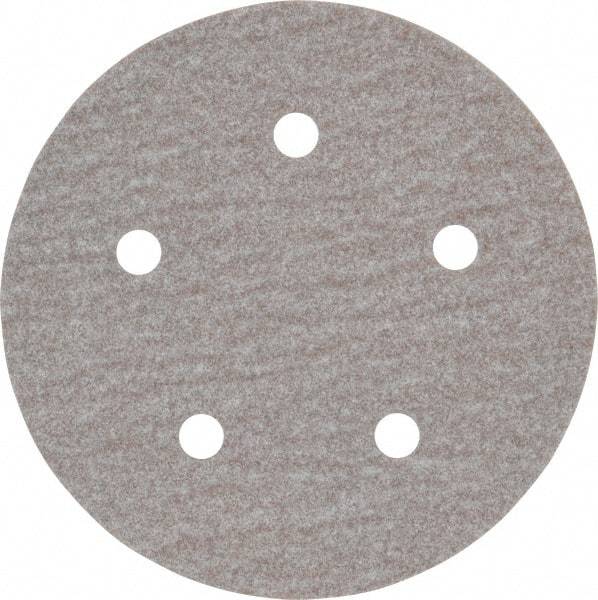 Norton - 5" Diam, 100 Grit, Aluminum Oxide Hook & Loop Disc - Fine Grade, Coated, B Weight Paper Backing, Series A275 - Makers Industrial Supply