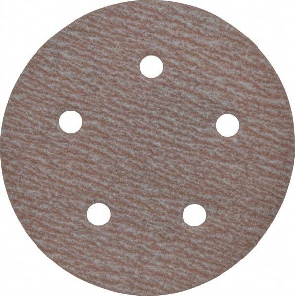 Norton - 5" Diam, 180 Grit, Aluminum Oxide Hook & Loop Disc - Very Fine Grade, Coated, B Weight Paper Backing, Series A275 - Makers Industrial Supply