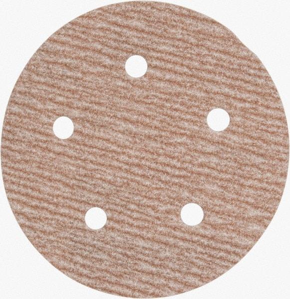 Norton - 5" Diam, 240 Grit, Aluminum Oxide Hook & Loop Disc - Very Fine Grade, Coated, B Weight Paper Backing, Series A275 - Makers Industrial Supply