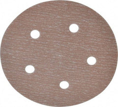 Norton - 5" Diam, 320 Grit, Aluminum Oxide Hook & Loop Disc - Extra Fine Grade, Coated, B Weight Paper Backing, Series A275 - Makers Industrial Supply