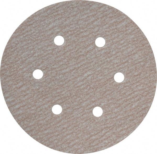 Norton - 6" Diam, 180 Grit, Aluminum Oxide Hook & Loop Disc - Very Fine Grade, Coated, B Weight Paper Backing, Series A275 - Makers Industrial Supply