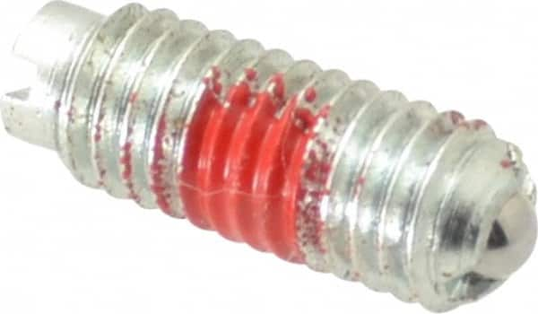 TE-CO - 10-32, 0.093" Ball Diam, 33/64" Body Length, 0.025" Max Ball Reach, Threaded Ball Plunger - Makers Industrial Supply