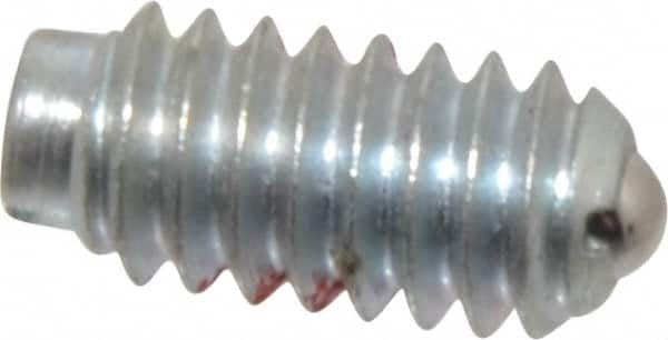 TE-CO - 1/4-20, 0.125" Ball Diam, 17/32" Body Length, 0.035" Max Ball Reach, Threaded Ball Plunger - Makers Industrial Supply