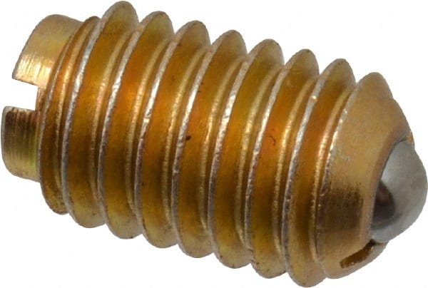 TE-CO - 3/8-16, 0.187" Ball Diam, 5/8" Body Length, 0.048" Max Ball Reach, Threaded Ball Plunger - Makers Industrial Supply