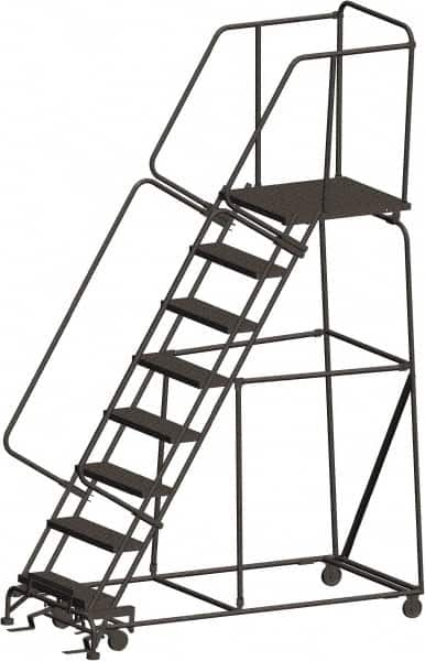 Ballymore - 113" 8 Step Ladder - 450 Lb Capacity, 80" Platform Height, 32" Base Width x 75" Depth, Heavy-Duty Serrated Grating - Makers Industrial Supply