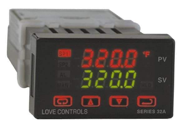 Dwyer - -350 to 4,208°F 1/32 DIN Temperature/Process Control - Dual 4-Digit LCD Display, Fuzzy Logic PID Control, 100-240 VAC/VDC - Makers Industrial Supply