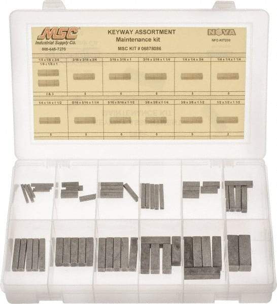 Value Collection - Key & Keyway Assortments Type: Keyway Maintenance Kit Number of Pieces: 58 - Makers Industrial Supply