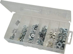 Value Collection - 400 Piece, No. 2, 1/4" Screw, Steel SAE Flat Washer Assortment - Includes 1/4 to 10" Screw & Plastic Case - Makers Industrial Supply