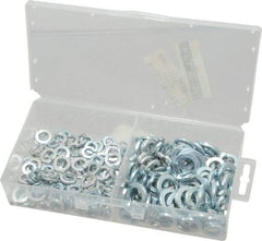 Value Collection - 235 Piece, 3/16 to 1/2" Screw, Steel Lock Washer Assortment - Includes 3/16 to 1/2" Screw & Plastic Case - Makers Industrial Supply