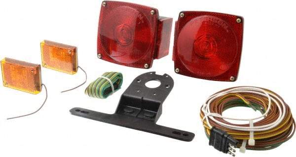 Peterson - 4-1/2" Long x 4-1/2" Wide Red Towing Lights - 12 Volt, Plastic - Makers Industrial Supply