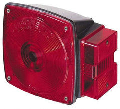 Peterson - 4-1/2" Long x 4-1/2" Wide Red Towing Lights - 12 Volt, Plastic - Makers Industrial Supply