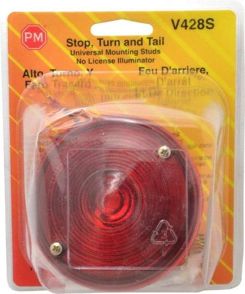 Peterson - 3-3/4" Diam, Red Lens & Reflector - Plastic, 12 Volt - Makers Industrial Supply