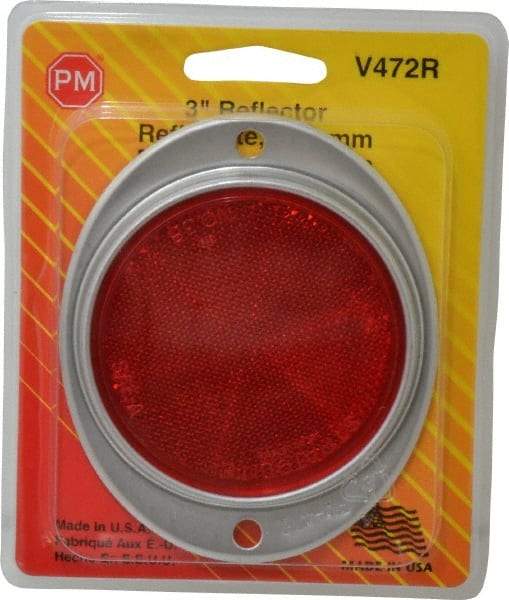 Peterson - 3" Diam, Red Lens & Reflector - Steel - Makers Industrial Supply