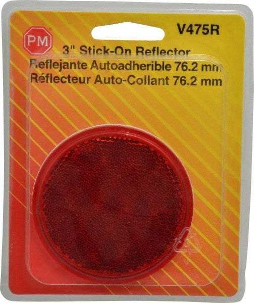 Peterson - 3" Diam, Red Lens & Reflector - Plastic - Makers Industrial Supply