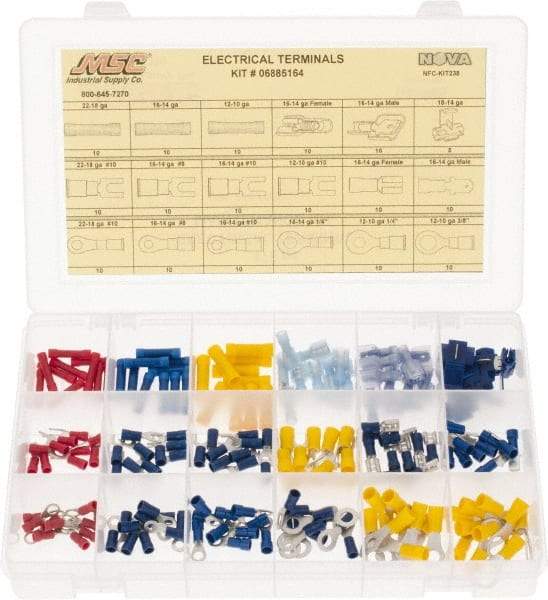 Value Collection - 175 Piece, Electrical Terminal Fastener Kit - Makers Industrial Supply