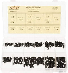 Value Collection - 375 Piece, M3 to M8, Steel Set Screw Assortment - Hex Head, Hex Socket Drive, 3 to 16mm Long - Makers Industrial Supply