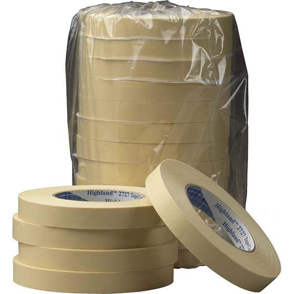 3M - 18mm Wide x 55 m Long Natural Masking Tape - Exact Industrial Supply