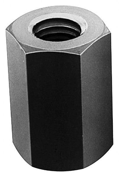 Made in USA - 1-14 UNF, 2-1/2" OAL Stainless Steel Standard Coupling Nut - 1-1/4" Width Across Flats - Makers Industrial Supply