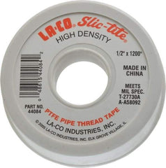 LA-CO - 1/2" Wide x 1,200" Long General Purpose Pipe Repair Tape - 3 mil Thick, -450 to 550°F, White - Makers Industrial Supply