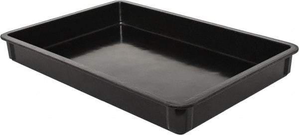 MFG Tray - 400 Lb Load Capacity Black Fiberglass Tote Container - Stacking, 25.8" Long x 17.8" Wide x 3" High - Makers Industrial Supply