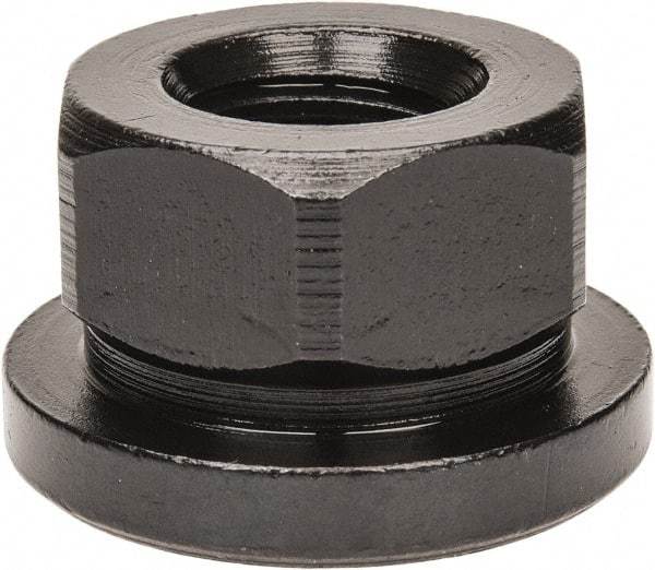 TE-CO - 1/2-13, 1-1/8" Flange Diam, 11/16" High, 7/8" Across Flats, Flange Nut - Grade 12L14 Steel, Black Oxide Finish, 3/16" Flange Height, TCMAI - Makers Industrial Supply