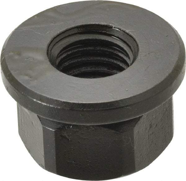 TE-CO - 5/8-11, 1-3/8" Flange Diam, 13/16" High, 1-1/16" Across Flats, Flange Nut - Grade 12L14 Steel, Black Oxide Finish, 3/16" Flange Height, TCMAI - Makers Industrial Supply