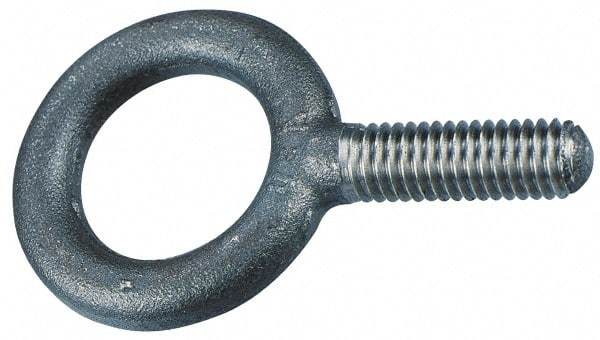 Gibraltar - 9,370 Lb Capacity, Stainless Steel, 1-8 Thread, Fixed Lifting Eye Bolt - Fully Threaded, 2-1/2" Shank, 2-1/2" Thread Length, No Shoulder - Makers Industrial Supply