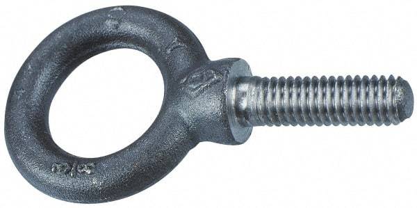 Gibraltar - 11,600 Lb Capacity, Alloy Steel, 1 - 2-1/2 Thread, Fixed Lifting Eye Bolt - Fully Threaded, 1-13/16" Shank, 1-13/16" Thread Length, Shoulder - Makers Industrial Supply