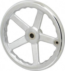 Gibraltar - 10", 5 Spoke Offset Handwheel - 0.622" Bore Diam, 1-7/8" Hub, Cast Iron, Chrome Plated Finish - Makers Industrial Supply