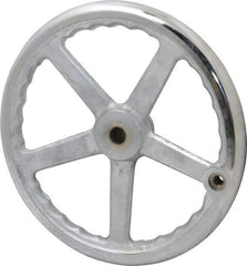 Gibraltar - 12", 5 Spoke Offset Handwheel - 0.622" Bore Diam, 2-5/32" Hub, Cast Iron, Chrome Plated Finish - Makers Industrial Supply