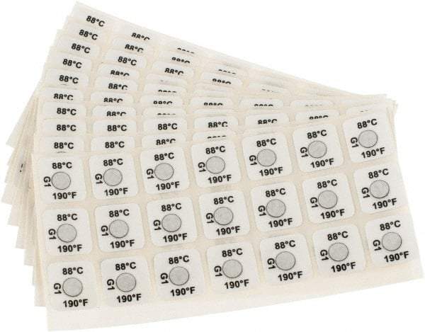 Tempil - 88°C Temp Indicating Label - 1 Rating - Makers Industrial Supply