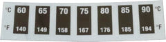 Tempil - 60°C Temp Indicating Label - 7 Ratings - Makers Industrial Supply