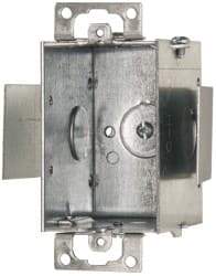 Cooper Crouse-Hinds - 1 Gang, (4) 1/2" Knockouts, Steel Rectangle Switch Box - 3" Overall Height x 2" Overall Width x 2-1/2" Overall Depth - Makers Industrial Supply