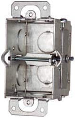 Cooper Crouse-Hinds - 1 Gang, (3) 1/2" Knockouts, Steel Rectangle Switch Box - 3" Overall Height x 2" Overall Width x 2-1/2" Overall Depth - Makers Industrial Supply