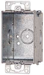 Cooper Crouse-Hinds - 1 Gang, (5) 1/2" Knockouts, Steel Rectangle Switch Box - 3" Overall Height x 2" Overall Width x 2-1/2" Overall Depth - Makers Industrial Supply