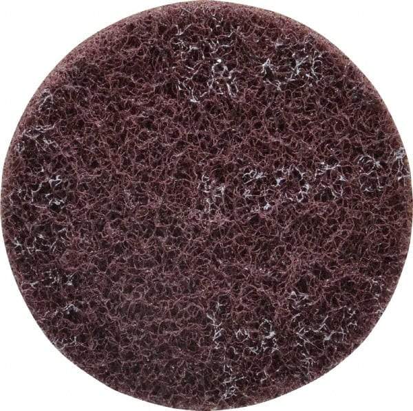 3M - 4" Medium Grade Aluminum Oxide Deburring Disc - 1/4" Center Hole, Arbor Connection, Maroon, 6,000 Max RPM - Makers Industrial Supply